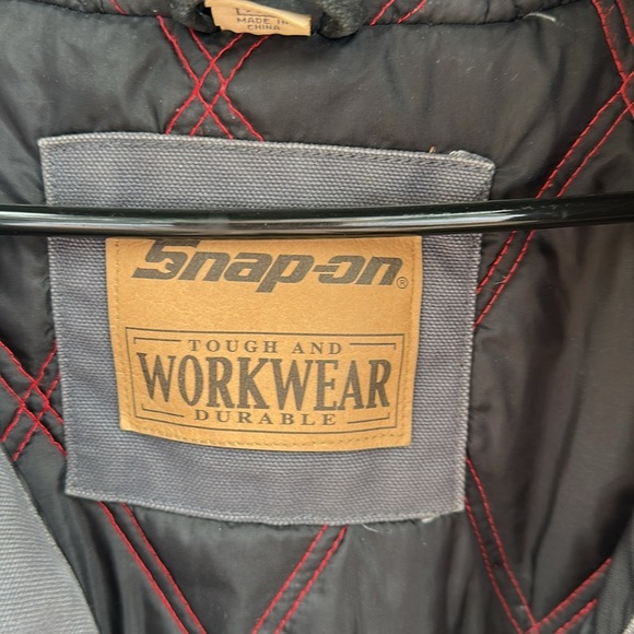 Vintage Snap-On Mens Heavyweight Canvas Workwear Jacket Black/Grey Size XL - Picture 5 of 15